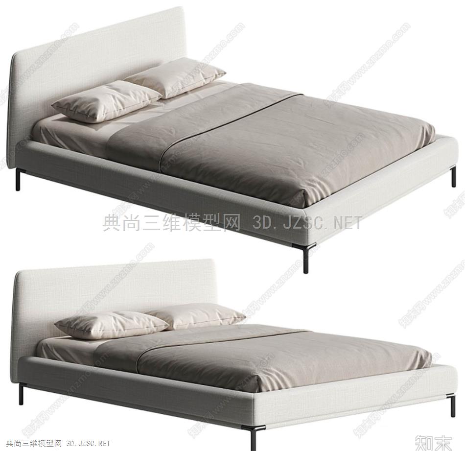 单人床，i现代双人床 床 床品 卧室双人床