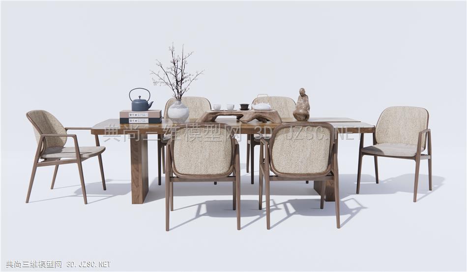 新中式茶桌椅 休闲桌椅 餐桌椅 茶桌椅1