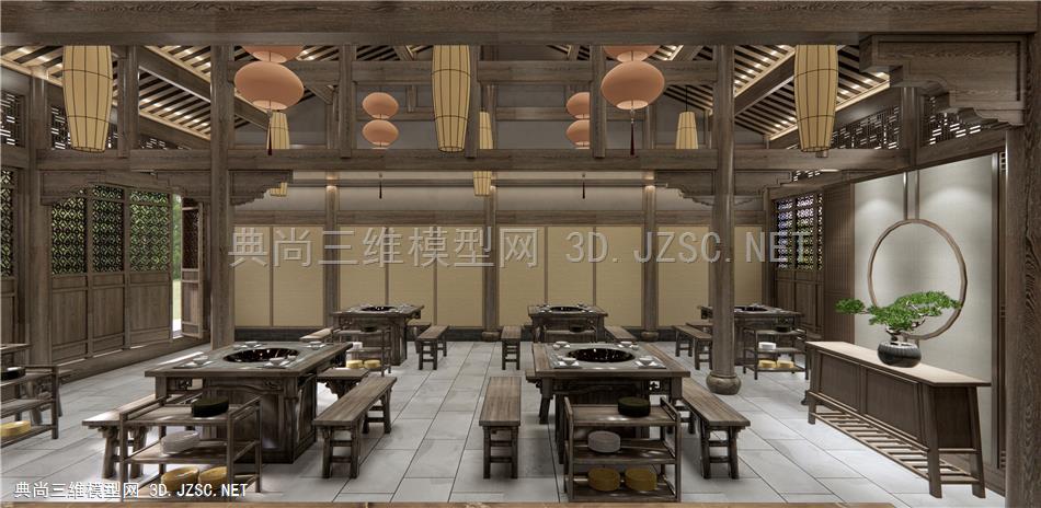 中式火锅店 餐厅空间 收银前台1