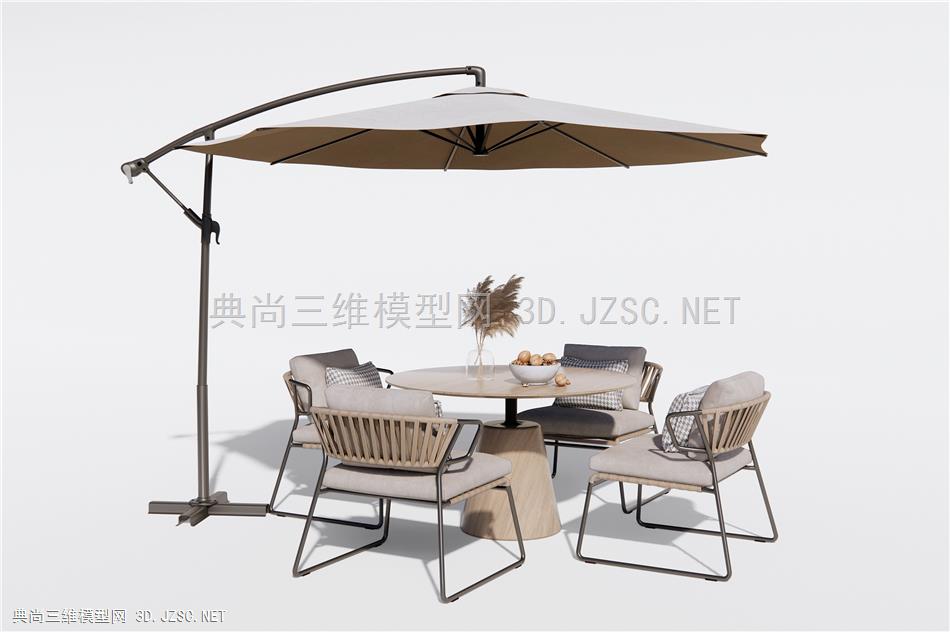 现代户外桌椅 洽谈桌椅 餐桌椅 遮阳伞