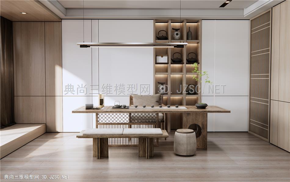 新中式家居茶室 茶桌椅 茶台 茶具1