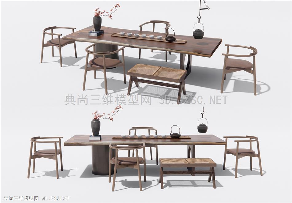 新中式茶桌椅 茶台 休闲椅2