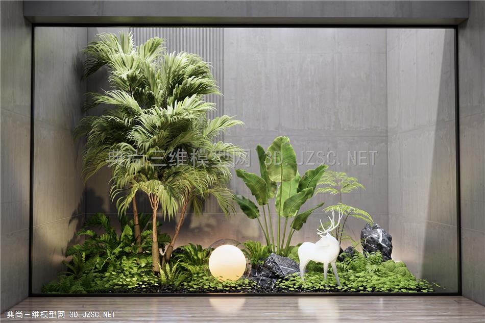 现代庭院景观小品 植物景观造景 苔藓植物 蕨类植物1