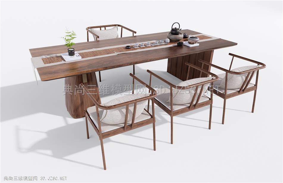 新中式茶桌椅 休闲椅 茶台1