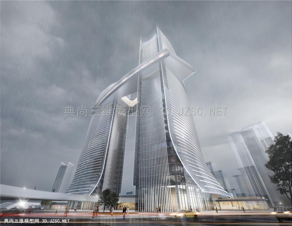 现代风格流线型高层办公楼三益中国